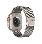 Apple Watch 42-49mm | Apple Watch (42/44/SE/45/46/49mm) - Milanese Umbrella Buckle Rem - Titaniumgrå - DELUXECOVERS.DK