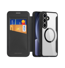 Samsung Galaxy S25 | Samsung Galaxy S25 - DUX DUCIS® MagSafe Flip Cover - Kortholder - Sort - DELUXECOVERS.DK