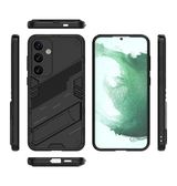 Samsung Galaxy S24 | Samsung Galaxy S24 - Eagle™ PRZ Stødsikkert Cover M. Kickstand - Sort - DELUXECOVERS.DK