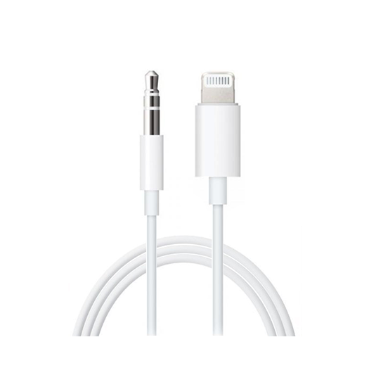 Kabel Special | Lightning til Minijack 3.5mm Aux Kabel | - Hvid 1M - DELUXECOVERS.DK
