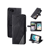 iPhone 6 / 6s | iPhone 6/6s- Abstract Læder Cover Etui M. Pung - Sort - DELUXECOVERS.DK