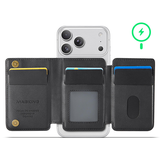 Mobil kortholder | MAGKING™ - K4 Læder RFID Kortholder - M. MagSafe - Sort - DELUXECOVERS.DK