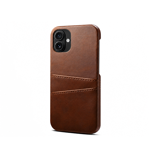 iPhone 16 Plus | iPhone 16 Plus - NX Design™ Læder Cover M. Kortholder - Brun - DELUXECOVERS.DK