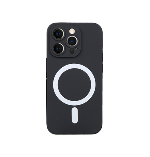 iPhone 15 Pro | iPhone 15 Pro - Magnetisk Silikone Cover M. MagSafe - Sort - DELUXECOVERS.DK