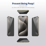 iPhone Beskyttelsesglas | iPhone 15 Pro - ENKAY™ Privacy Beskyttelsesglas m. Nem Installation - DELUXECOVERS.DK
