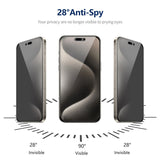 iPhone Beskyttelsesglas | iPhone 15 Pro - ENKAY™ Privacy Beskyttelsesglas m. Nem Installation - DELUXECOVERS.DK