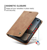 iPhoneDuo | iPhone Duo – CaseMe™ Noble Læder Etui / Pung - Brun - DELUXECOVERS.DK