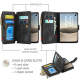iPhoneDuo | iPhone Duo – CaseMe™ Multifunktionel Læder Etui / Pung - Sort - DELUXECOVERS.DK