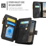 iPhoneDuo | iPhone Duo – CaseMe™ Multifunktionel Læder Etui / Pung - Sort - DELUXECOVERS.DK