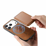 iPhone 17 Pro Max | iPhone 17 Pro Max - Valora™ MagSafe Cover med Aftagelig Kortholder - Retro Brun - DELUXECOVERS.DK