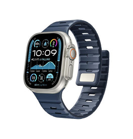 Apple Watch 38-42mm | Apple Watch (38/40/SE/41/42mm) - TrackFit™ Magnetisk Silikonerem - Mørkeblå - DELUXECOVERS.DK