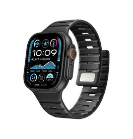 Apple Watch 38-42mm | Apple Watch (38/40/SE/41/42mm) - TrackFit™ Magnetisk Silikonerem - Sort - DELUXECOVERS.DK