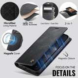iPhone 17 Air | iPhone 17 Air - CaseMe™ 2-i-1 Premium Læder Cover / Pung - Sort - DELUXECOVERS.DK