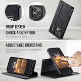 iPhone 17 Pro | iPhone 17 Pro - CaseMe™ 2-i-1 Premium Læder Cover / Pung - Sort - DELUXECOVERS.DK