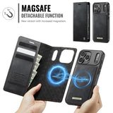 iPhone 17 Pro | iPhone 17 Pro - CaseMe™ 2-i-1 Premium Læder Cover / Pung - Sort - DELUXECOVERS.DK