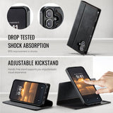 iPhone 17 | iPhone 17 - CaseMe™ 2-i-1 Premium Læder Cover / Pung - Sort - DELUXECOVERS.DK