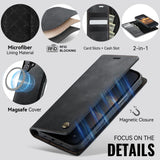iPhone 17 | iPhone 17 - CaseMe™ 2-i-1 Premium Læder Cover / Pung - Sort - DELUXECOVERS.DK