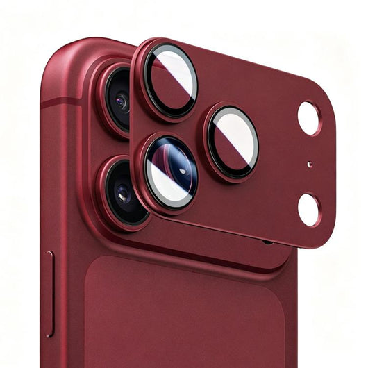 iPhone Beskyttelsesglas | iPhone 18 Pro Max - Kalebol™ Metal Kamera Linse Beskyttelsesglas - Rød - DELUXECOVERS.DK