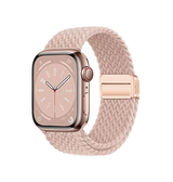 Apple Watch (42/44/SE/45/46/49mm) - Vävd Magnetisk Flätad Rem - Pink Sand