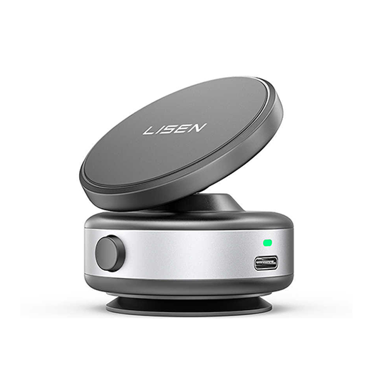 Mobilholder (Sugekop) | <X>LISEN™ Mobilholder m. Elektrisk Vacuum | 360° - MagSafe kompatibel - DELUXECOVERS.DK