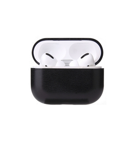 Airpods Pro 2 | AirPods Pro (1/2 Gen) | Reallike™ Læder Beskyttelse Cover - Sort - DELUXECOVERS.DK