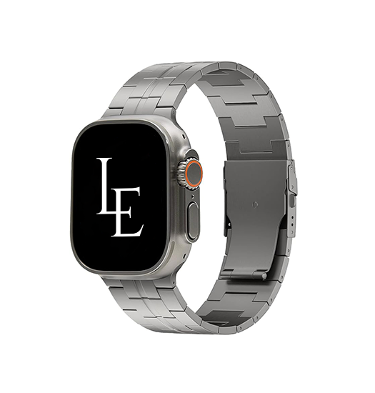 Apple Watch 42-49mm | Apple Watch (42/44/SE/45/46/49mm) - L'Empiri™ X35 Ægte Titanium Rem - Grå - DELUXECOVERS.DK