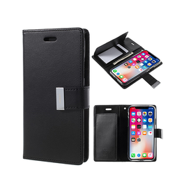 iPhone 13 Pro | iPhone 13 Pro - MERCURY™ Fold Læder Etui M. Kortholder - Sort - DELUXECOVERS.DK