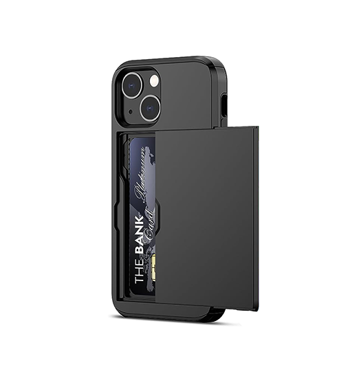 iPhone 13 Mini | iPhone 13 Mini - Deluxe™ Håndværker Cover M. Kortholder - Sort - DELUXECOVERS.DK