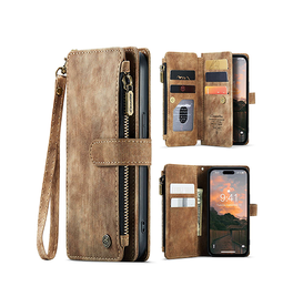 iPhone 14 Pro Max | iPhone 14 Pro Max - CaseMe™ Multifunktionel Læder Etui / Pung - Brun - DELUXECOVERS.DK