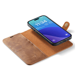 iPhone 16 Pro Max | iPhone 16 Pro Max - Vintage 2-i-1 læder etui (aftageligt cover) – Brun – DG.MING™ - DELUXECOVERS.DK