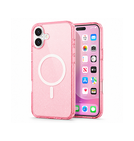 iPhone 16 Plus | iPhone 16 Plus - DeLX™ Glitter Silikone Cover M. MagSafe - Pink - DELUXECOVERS.DK