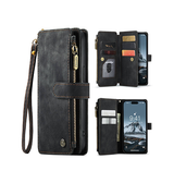 iPhone 14 | iPhone 14 - CaseMe™ multifunktionellt plånboksfodral i läder - Svart - DELUXECOVERS.SE