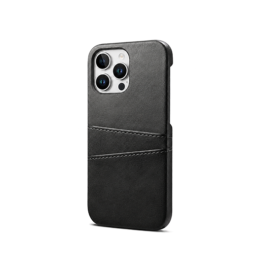 iPhone 12 Pro | iPhone 12 Pro - NX Design™ Læder Cover M. Kortholder - Sort - DELUXECOVERS.DK