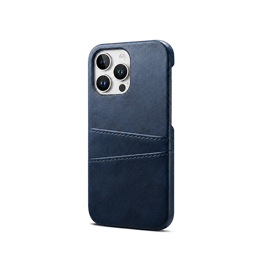 iPhone 12 Pro | iPhone 12 Pro - NX Design™ Læder Cover M. Kortholder - Blå - DELUXECOVERS.DK