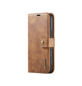 iPhone 16 Pro | iPhone 16 Pro - Vintage 2-i-1 læder etui (aftageligt cover) – Brun – DG.MING™ - DELUXECOVERS.DK
