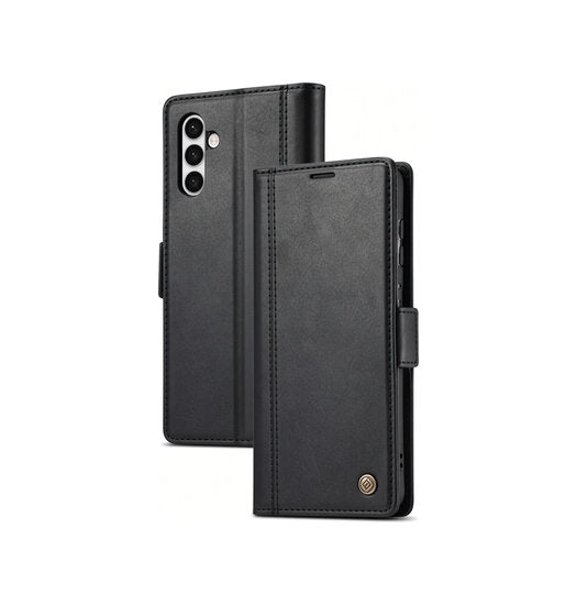 Samsung Galaxy S24 | Samsung Galaxy S24 - LC.IMEEKE™ Læder Cover M. Kortholder - Sort - DELUXECOVERS.DK