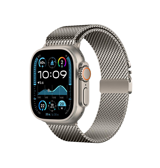 Apple Watch 42-49mm | Apple Watch (42/44/SE/45/46/49mm) - Milanese Umbrella Buckle Rem - Titaniumgrå - DELUXECOVERS.DK