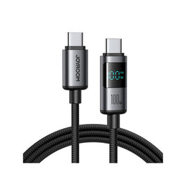 Kabel USB-C till USB-C | JOYROOM™ | USB-C till USB-C - Laddningskabel med digital display - 100W - 2M - DELUXECOVERS.SE