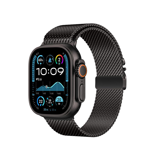 Apple Watch 42-49mm | Apple Watch (42/44/SE/45/46/49mm) - Milanese Umbrella Buckle Rem - Sort - DELUXECOVERS.DK