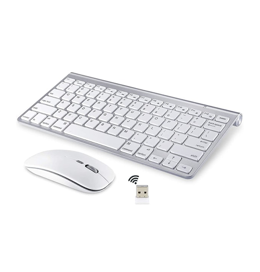Tastatur | Tastatur & Mus - Trådløst Kombo - USB-A (Engelsk layout) - Hvid - DELUXECOVERS.DK