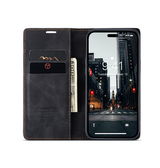 iPhone 13 Pro Max | iPhone 13 Pro Max - CaseMe™ Noble plånboksfodral i läder - Svart - DELUXECOVERS.SE