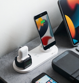 3-i-1 & Multi-Ladestationer | 6-i-1 Mobil Ladestation Trådløs til Mobil / iPhone (15W) - Hvid - DELUXECOVERS.DK