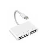 Adapter | 4-i-1 Lightning Kortlæser & USB Adapter til iPhone – SD/TF/USB - DELUXECOVERS.DK