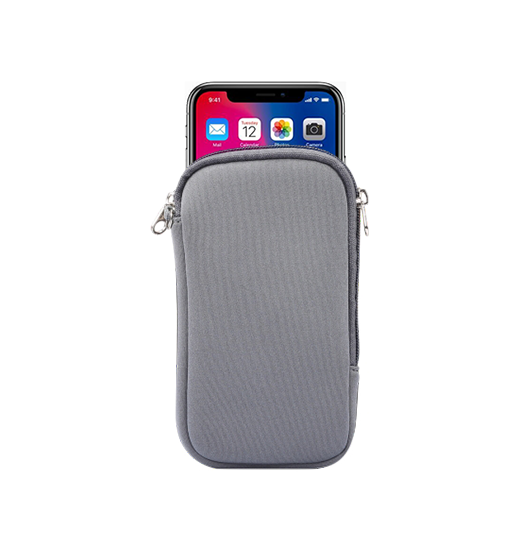 Samsung Galaxy S25 | Samsung Galaxy S25 - Simple Nylon Sleeve Etui M. Lynlås - Grå - DELUXECOVERS.DK