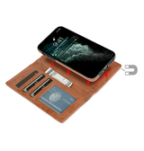 iPhone 11 | iPhone 11 - Vintage 2-i-1 Læder Etui M. Aftageligt Cover - Brun - DELUXECOVERS.DK