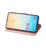 Samsung Galaxy S24 Plus | Samsung Galaxy S24 Plus - LUX™ Leaf Læder Etui - Roseguld - DELUXECOVERS.DK
