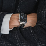 Apple Watch 42-49mm | Apple Watch (42/44/SE/45/46/49mm) - L'Empiri™ Crono Stål Rem - Sølv - DELUXECOVERS.DK