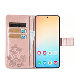 Samsung Galaxy S24 Plus | Samsung Galaxy S24 Plus - LUX™ Leaf Læder Etui - Roseguld - DELUXECOVERS.DK