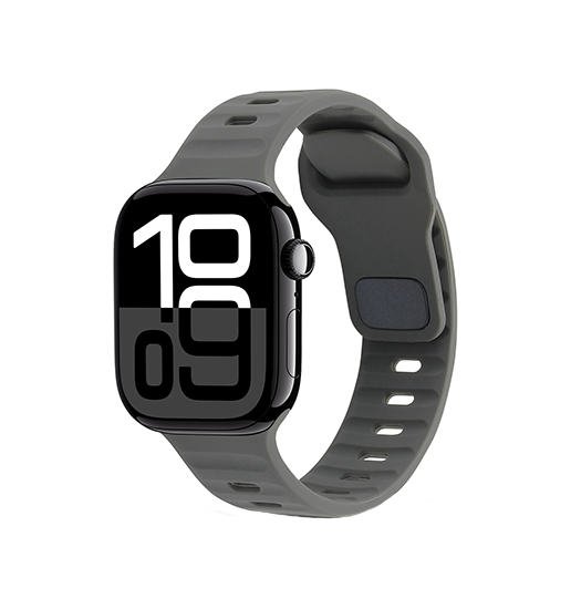 Apple Watch 38-42mm | Apple Watch (38/40/SE/41/42mm) - Square Buckle Silikonerem - Graphite - DELUXECOVERS.DK