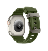 Apple Watch 42-49mm | Apple Watch (42/44/SE/45/46/49mm) - Wild Buckle™ Silikonerem - Army grøn - DELUXECOVERS.DK